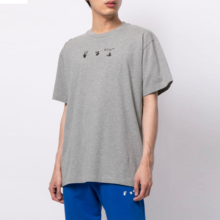 Off-White SS21 Logo Printing Round Neck Short Sleeve Loose Fit Gray OMAA038S21JER0040810