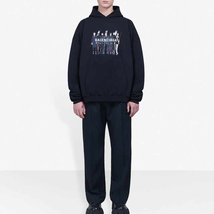 Men's Balenciaga Portrait Logo Printing Black 620973TIVA21000