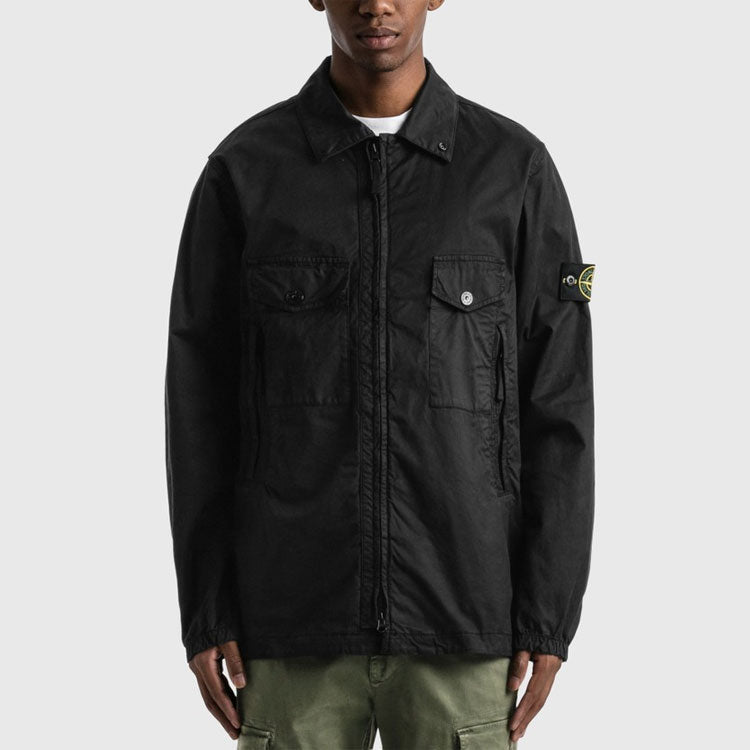 STONE ISLAND Cotton Overshirt 'Black' 751510610-V0029