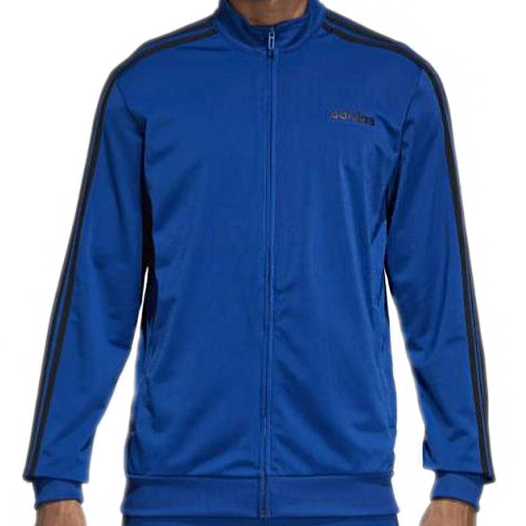 adidas Stand Collar Stripe Windproof Sports Jacket Blue DU0449