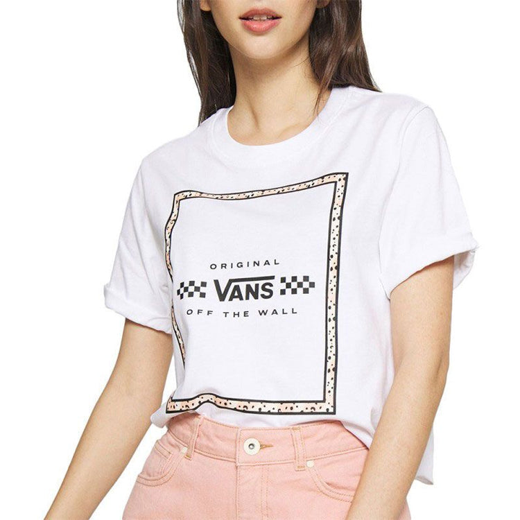 (WMNS) Vans x Leila Hurst Crossover Leopard print Short Sleeve White VN0A4CWXWHT