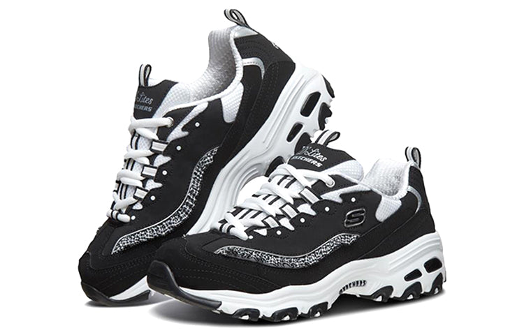 (WMNS) Skechers D'lites Running Shoes Black 13090-BKW