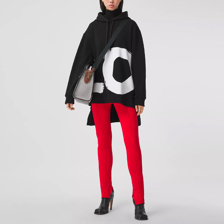(WMNS) Burberry Love Long Sleeve Hoodie Black 80376701