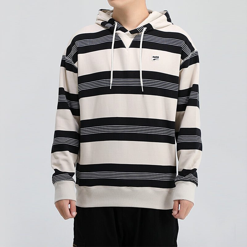 PUMA Downtown Striped Hoodie 'Beige Black White' 599188-85