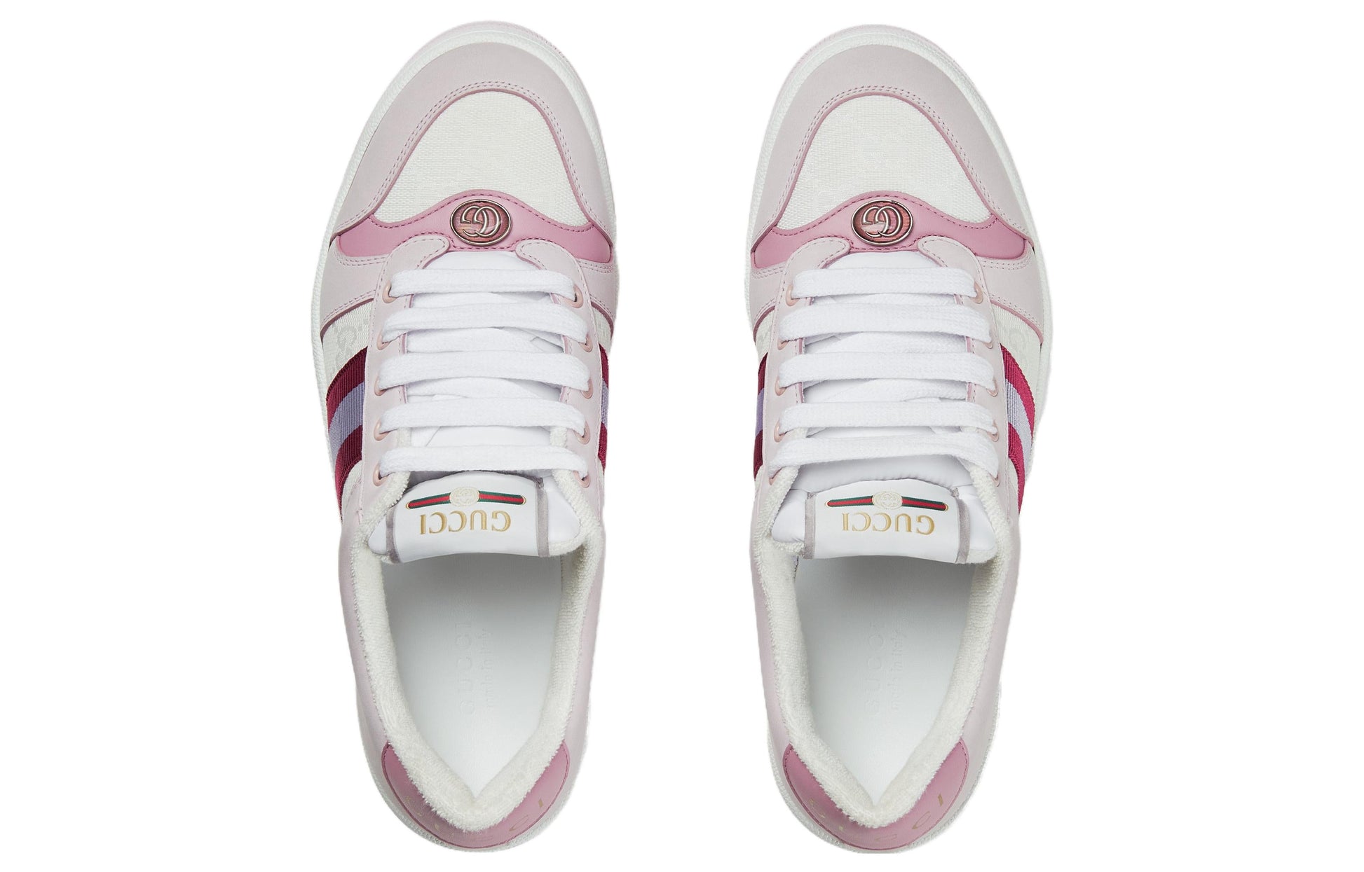 (WMNS) Gucci Screener Low-Top Sneakers 'White Pink' 677423-HVKI0-9090