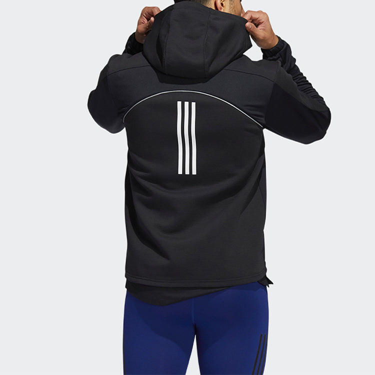 adidas Logo Printing Loose Hooded Jacket Black H17607