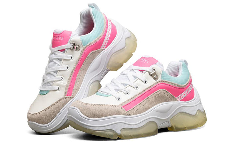 (WMNS) Skechers Ampp'D Low-Top White/Blue/Pink 155051-WPKB