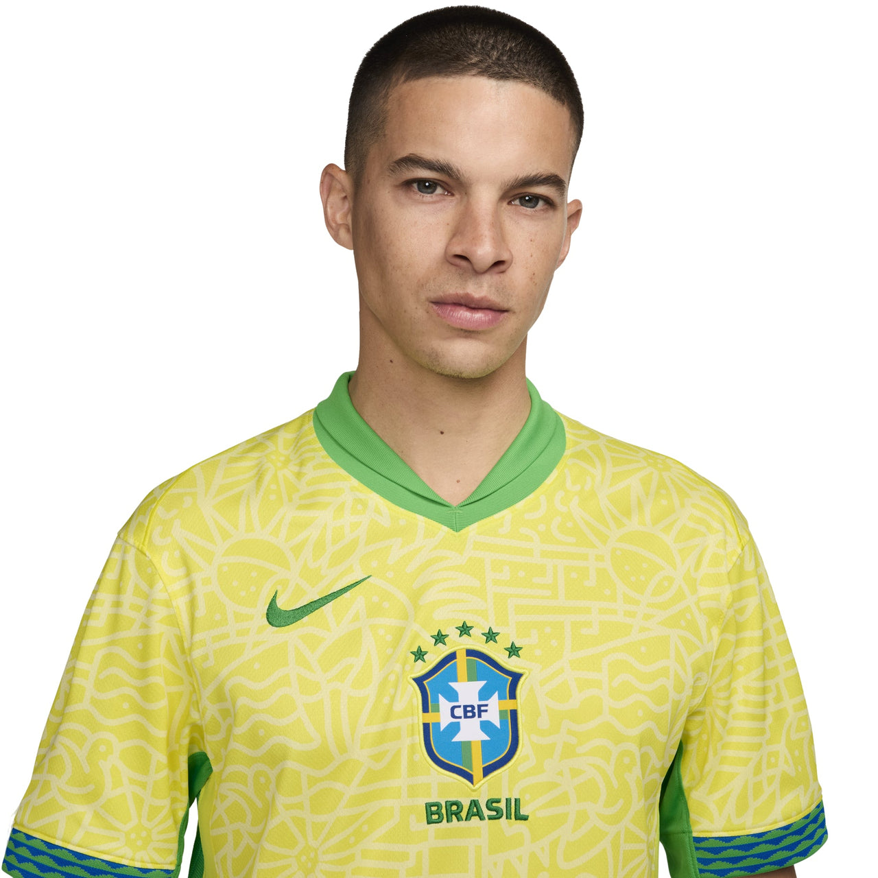 Nike Dri-FIT Soccer Brazil 2024 Stadium Home Replica Jersey 'Yellow Green' FJ4284-706