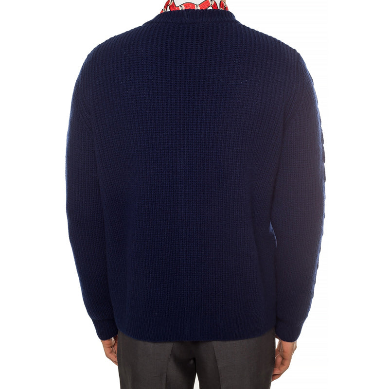 Men's Gucci Logo Knit Cardigan Navy Blue 597731-XKA4K-4912