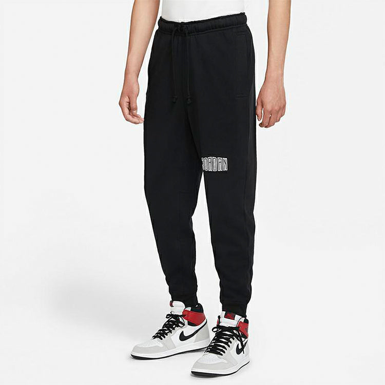 Air Jordan J Sprt Dna Hbr Flc Pant Leisure Sports Knit Trousers Men s Black DM3232-010