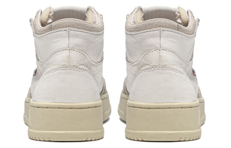 (WMNS) AUTRY Medalist Mid Leather and Suede 'White' AUMW-GS04