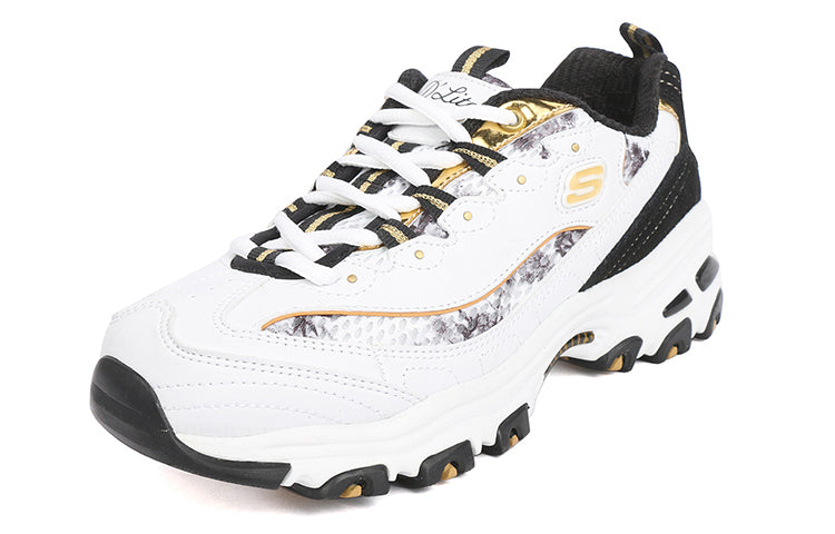 (WMNS) Skechers D'Lites Low-Top Running Shoes White/Black 99999957-WBGD