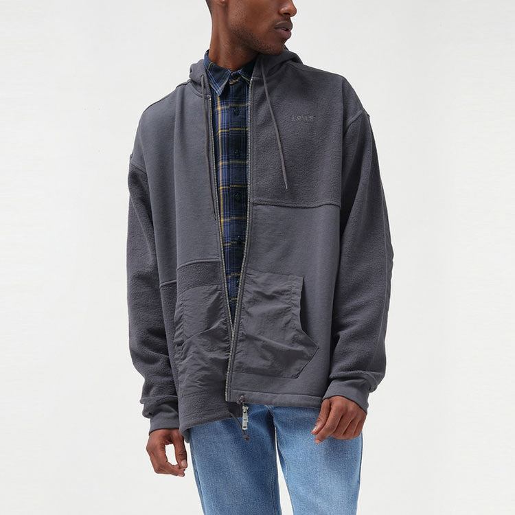 Men's Levis hooded Splicing Design Jacket Gray 38707-0001
