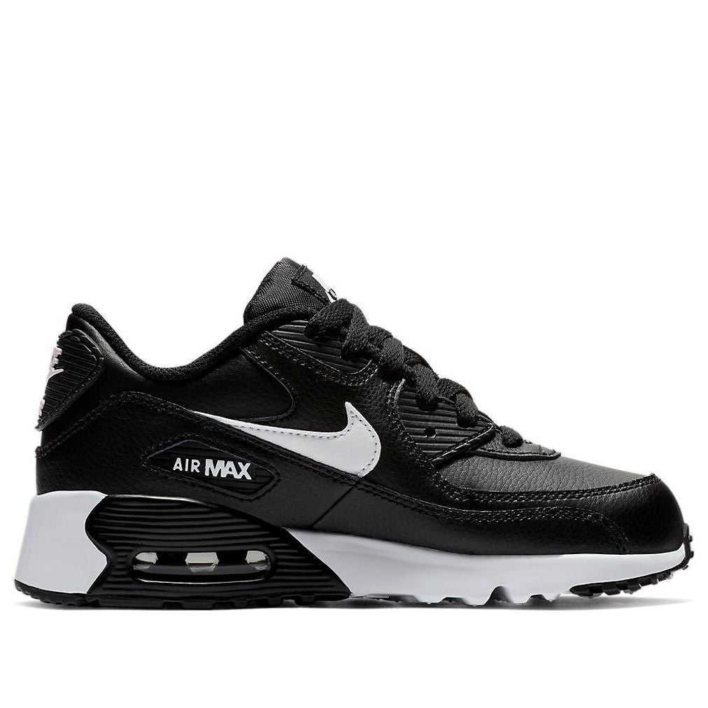 (PS) Nike Air Max 90 LTR Leather Low-Top Black/White 833414-025