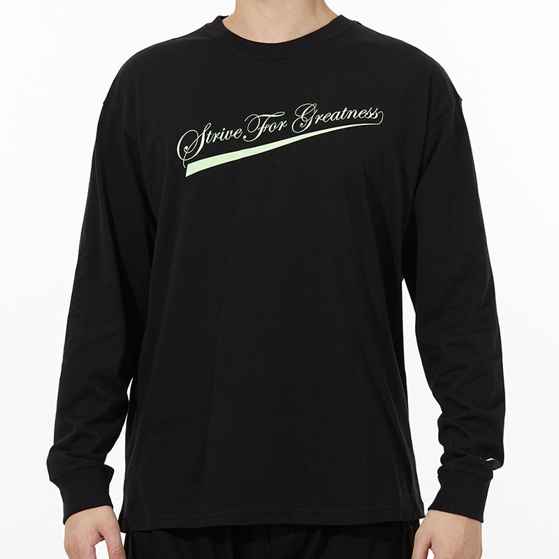Men's Nike Lbj Nk Lion Ls Max90 Tee Alphabet Printing Sports Round Neck Long Sleeves Black T-Shirt DM2465-010