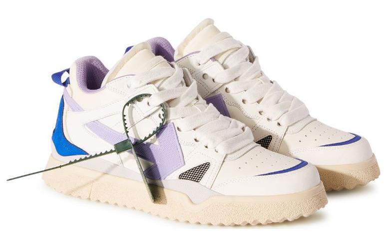 (WMNS) Off-White Sponge Mid-Top Sneakers 'White Blue Purple' OWIA271F23LEA0010136