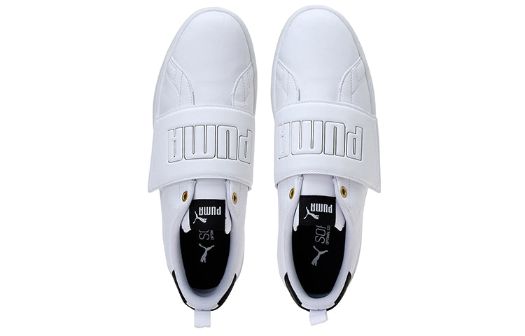 PUMA Smash Slip-On Bold Leisure Board Shoes Unisex White/Black 374900-02