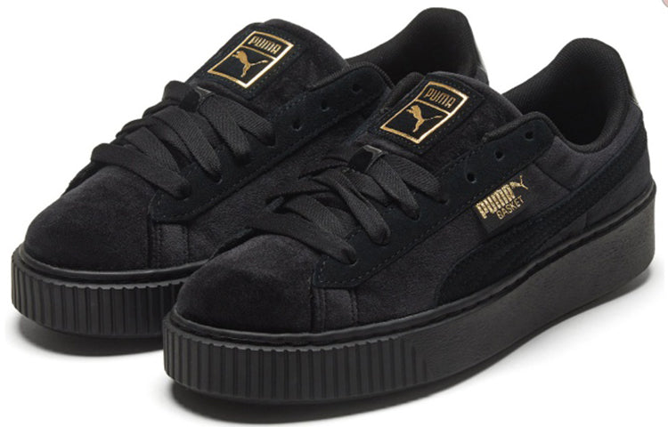 (WMNS) PUMA Platform Velvet 'Black Gold' 373935-01