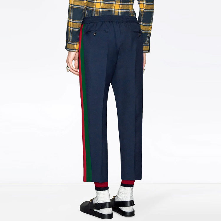 Gucci Wool Cropped Pant With Stripe 'Blue' 493714-Z6903-4729