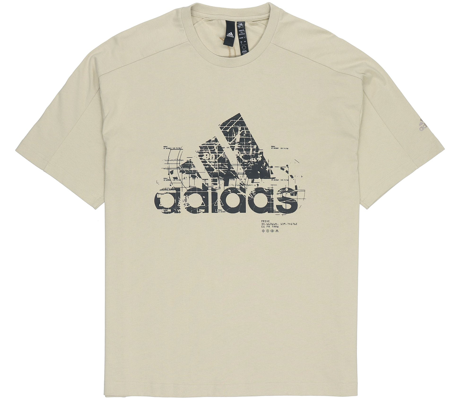 adidas M Prsve Bos Tee Athleisure Casual Sports Logo Round Neck Short Sleeve Khaki HD0049