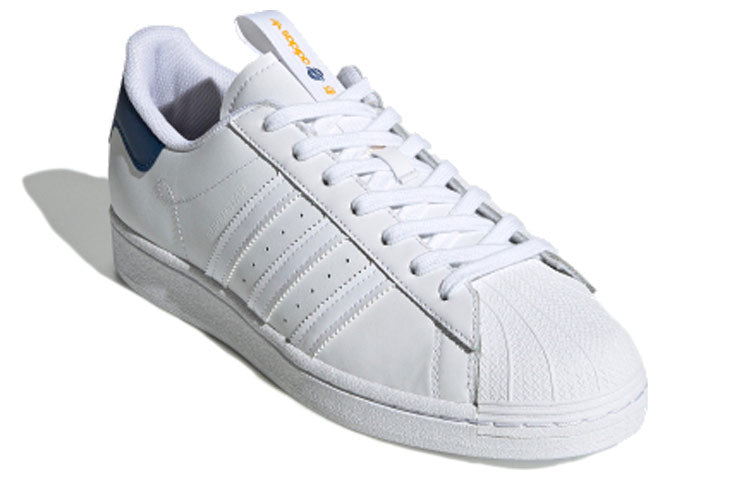 adidas originals Superstar Retro Low Top Skate Shoes Unisex White Blue FW2852