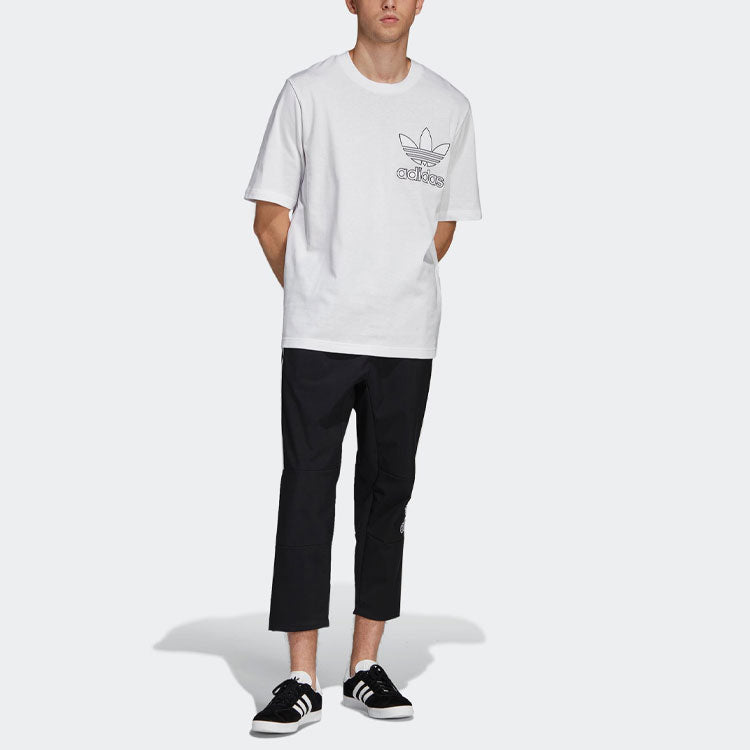 adidas originals Outline Tee Casual Cozy Round Neck Short Sleeve White DV1562