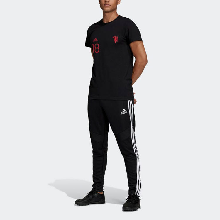 adidas Mufc Gfx T 18 Manchester United Soccer/Football Sports Short Sleeve Black IB8541
