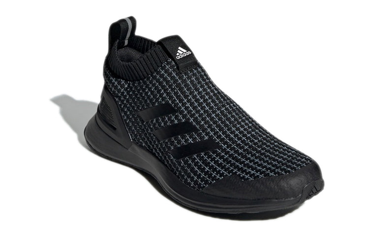 (GS) adidas RapidaRun 'Core Black White' EE7636