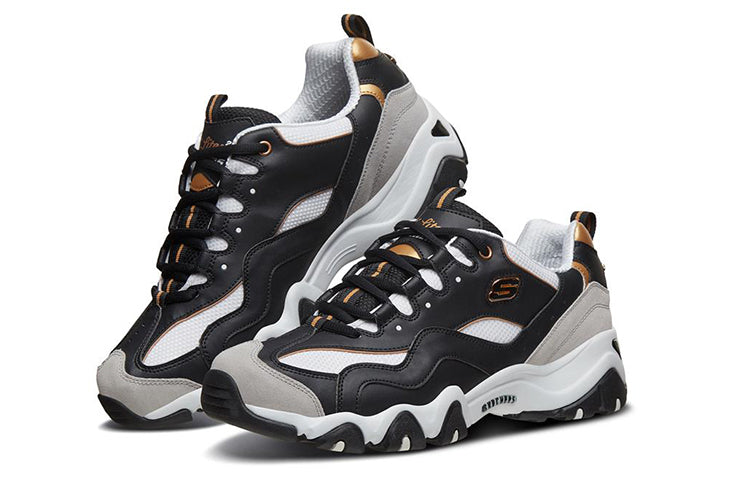 Skechers D'Lites 2.0 Low-Top Running Shoes Black/Gold 666106-BKGD