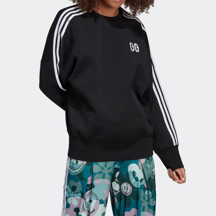 (WMNS) adidas originals Printing Sports Sweatshirt Black DV2667