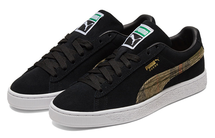 PUMA Unisex Suede Classic Flannel Sneakers Black 384605-01