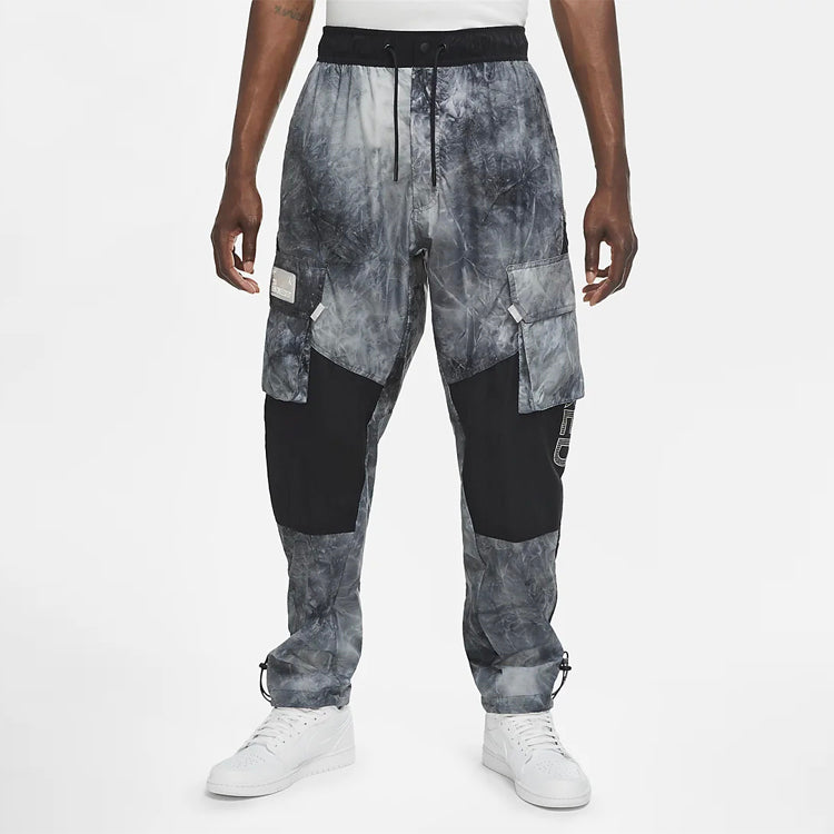 Men's Air Jordan Printing Loose Cargo Black Pants CU9057-100