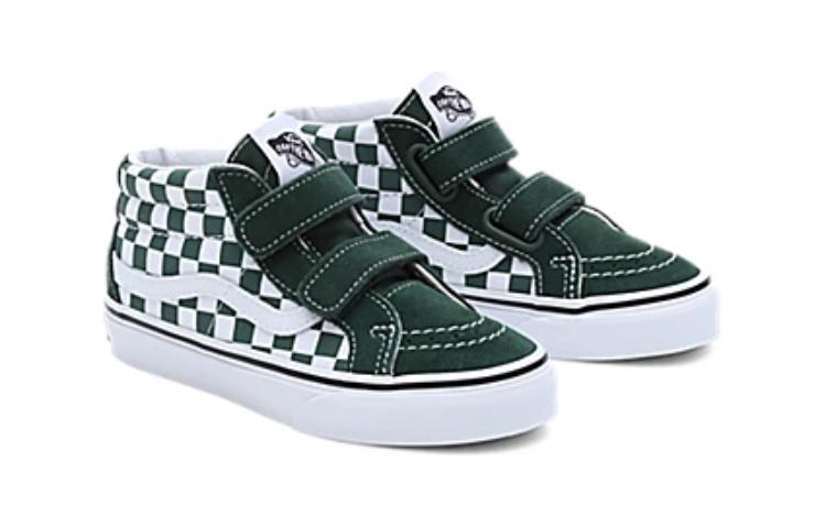 (PS) Vans Checkerboard Sk8-Mid Reissue Hook and Loop Shoes 'Green White' VN00018TBD6