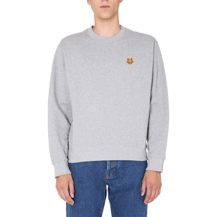 KENZO Small Tiger Head Round Collar Long Sleeve Sports Male Grey FA65SW0034MD-94