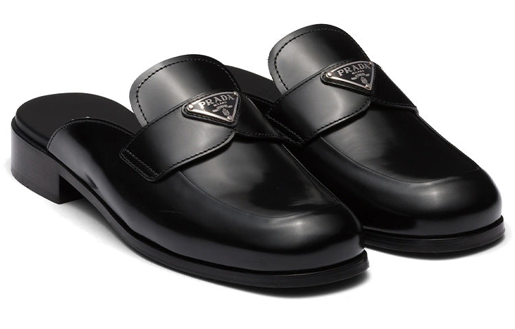 (WMNS) PRADA Brushed Leather Mules 'Black' 1D918M_055_F0002_F_025