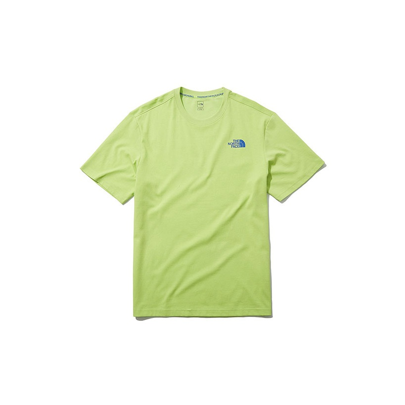 THE NORTH FACE Graffiti Character Small Logo Short Sleeve Couple Style Fluorescent Green NT7UL09C