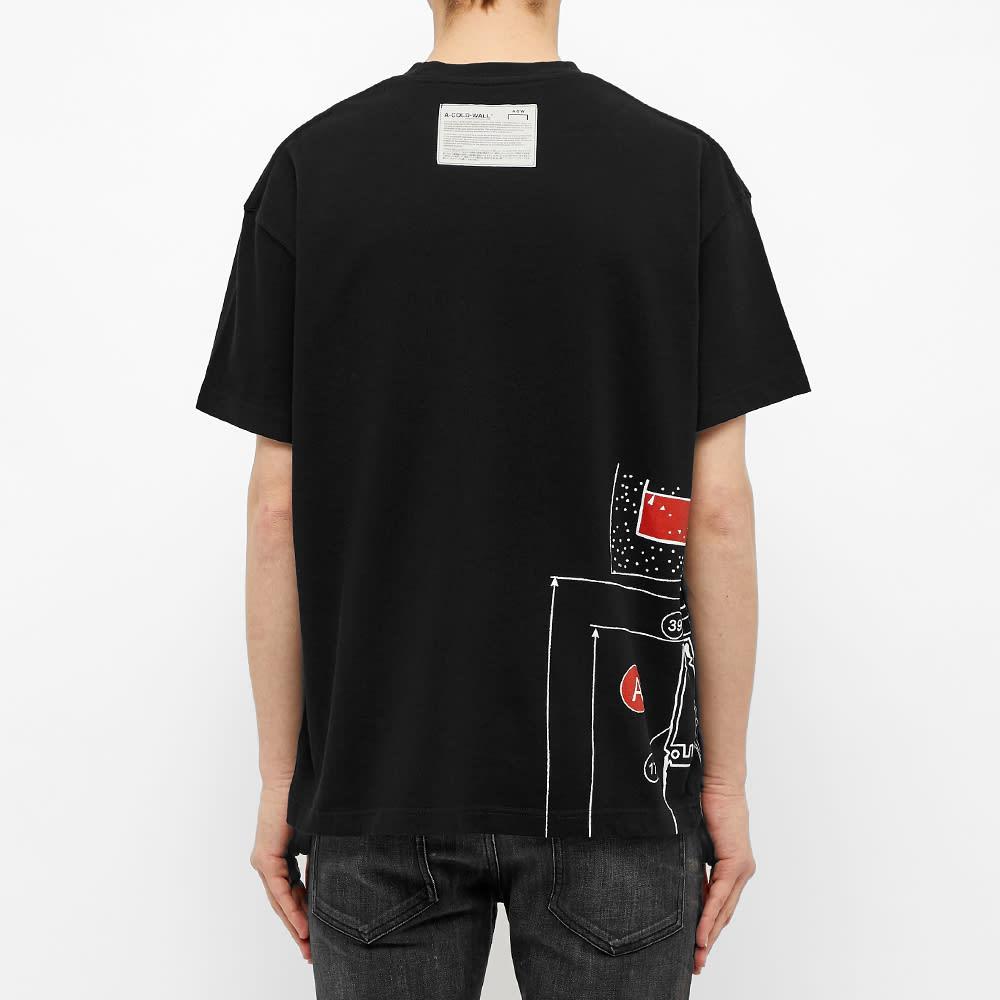 A-COLD-WALL* SS20 Blueprint Tee Small logo Blue Printing Short Sleeve Unisex Black ACWMTS003WHL-BK