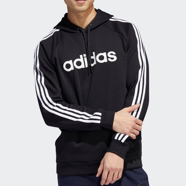 Men's adidas 3s Lin Fl P/o logo Printing Casual Sports Black FL4838