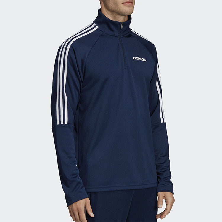 adidas Running Training Half Zipper Collar Jacket Men Blue DY3146