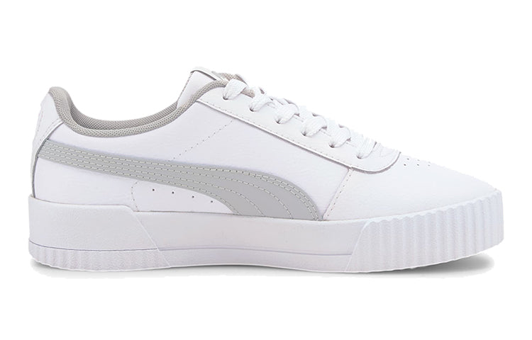 (GS) PUMA Carina L Casual Board Shoes White/Grey 370677-12
