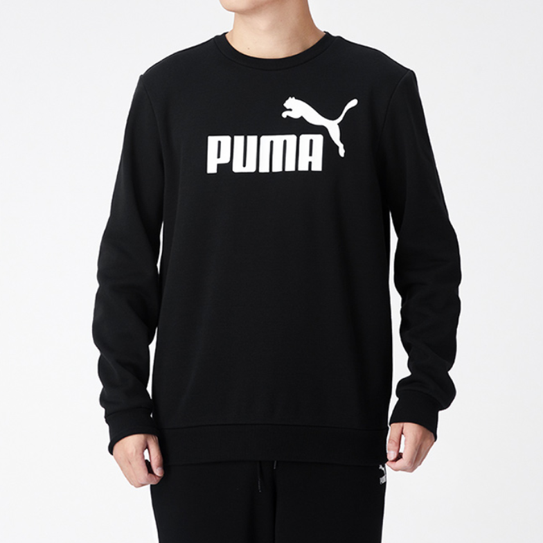PUMA Essentials Fleece Crewneck Sweatshirt 'Black White' 586936-01