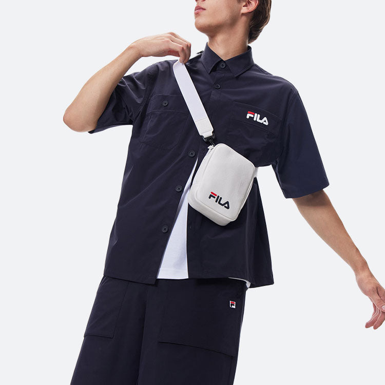 FILA Pocket Printing Logo Loose Casual Short Sleeve Shirt Blue F11M138449F-NV
