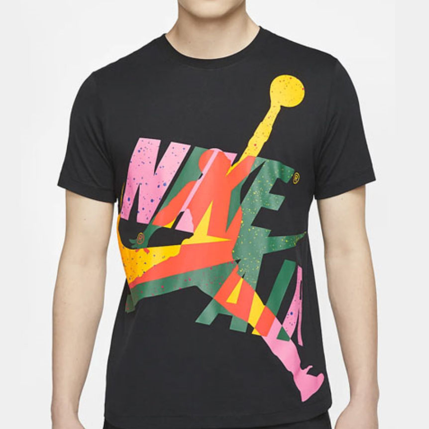 Air Jordan AS SS CTN JM Ccs HBR Crew Printed Short Sleeve TEE Men Black CT6752-011