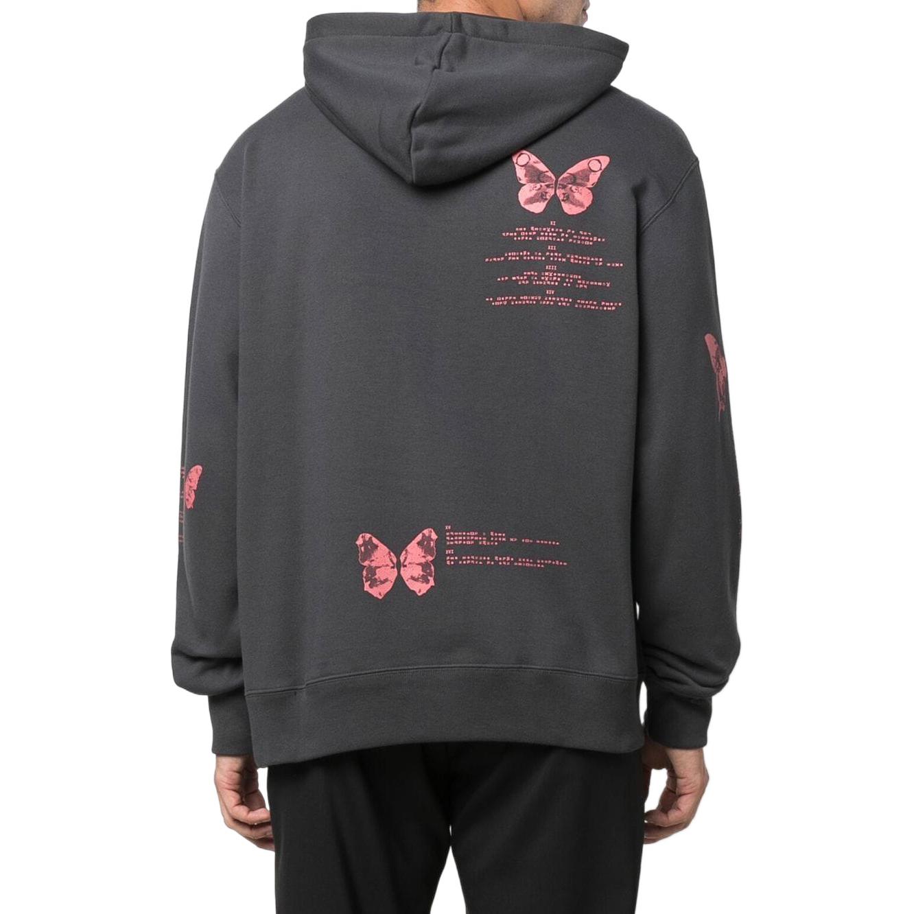 Men's adidas originals Butterfly Pattern Printing Hooded Long Sleeves Gray HF4792