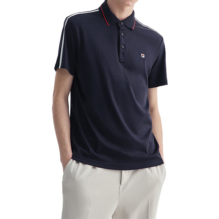 FILA Logo Printing Short Sleeve Polo Shirt Blue F61M021102F-NV