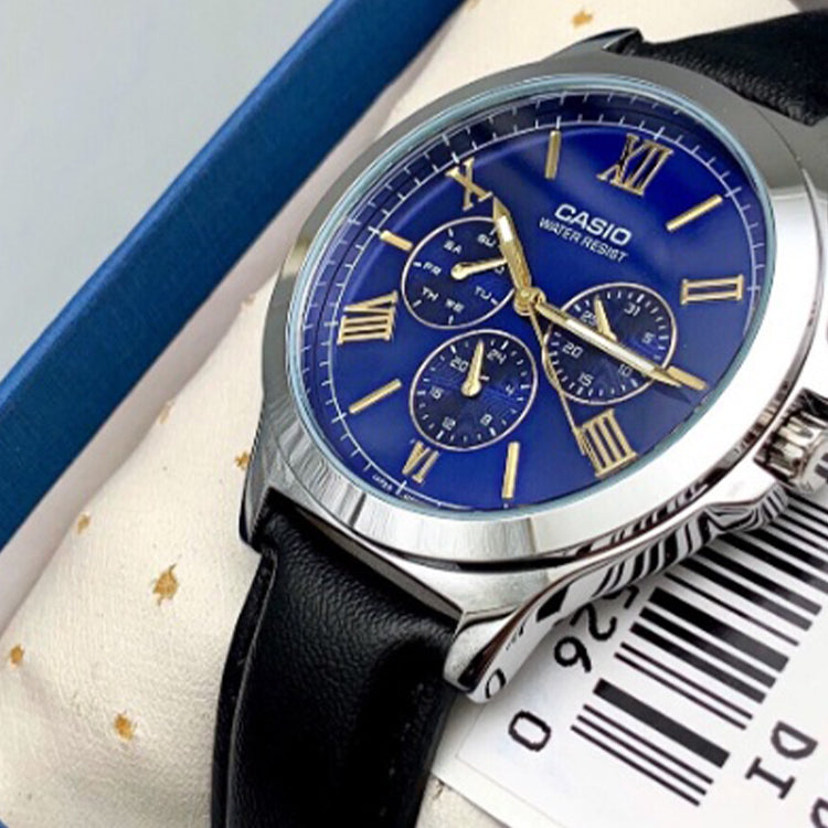 Men's CASIO ENTICER SERISE Series Minimalistic Casual Watch Mens Blue Analog MTP-V300L-2A