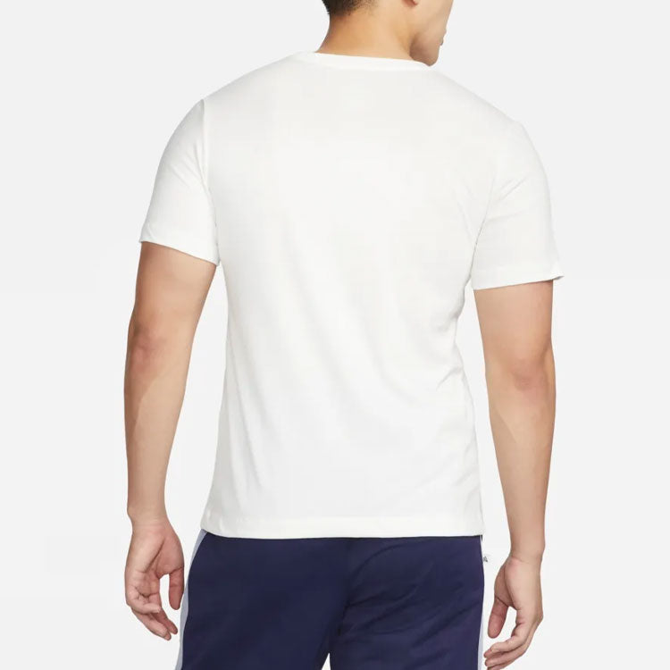 Men's Nike Large Logo Printing Casual Round Neck Pullover Short Sleeve White T-Shirt DR7646-133
