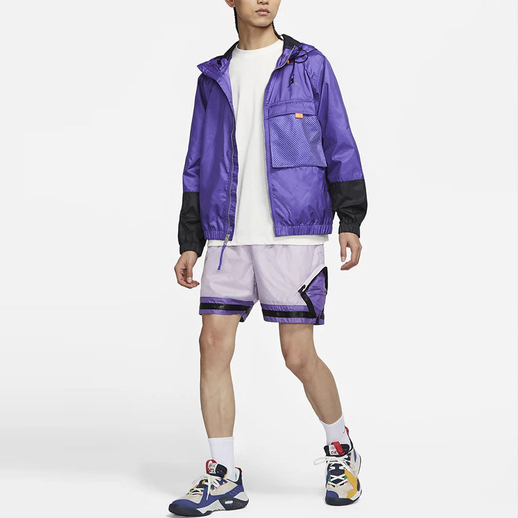 Air Jordan Colorblock Zipper Hooded Jacket Purple DM1868-579