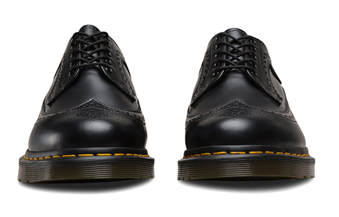 Dr. Martens 3989 Yellow Stitch Smooth Leather Brogue 'Black' 22210001