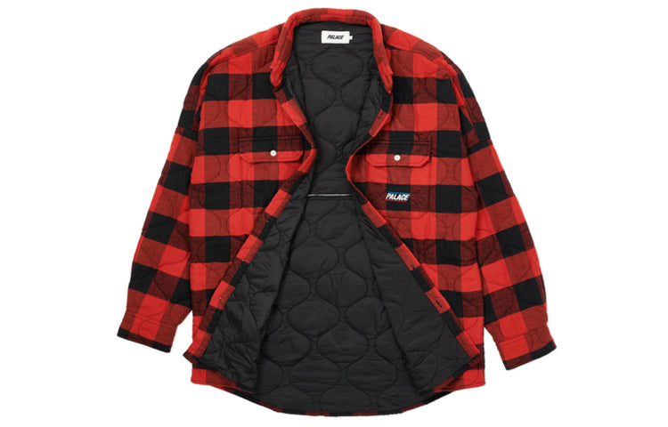 PALACE Plaid Quilted Shirt Jacket Unisex Red PAL-FW20-115